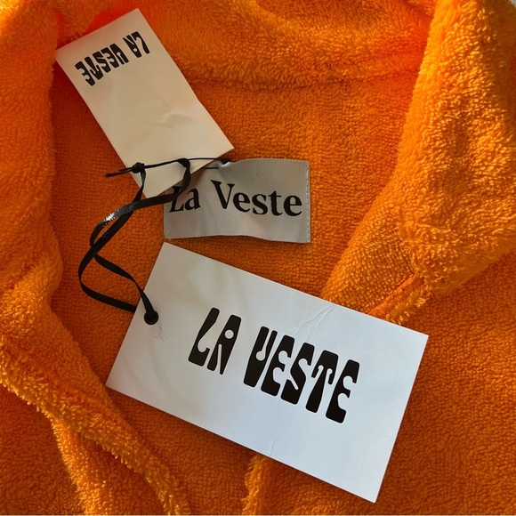 La Veste Ship Wheel Kimono Towel Dress in Orange - Picture 12 of 16